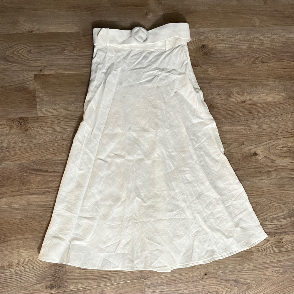Mango High Waist Midi Skirt with belt
